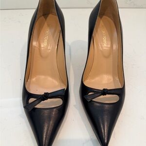 Sergio Rossi Black Leather Heels with Bow